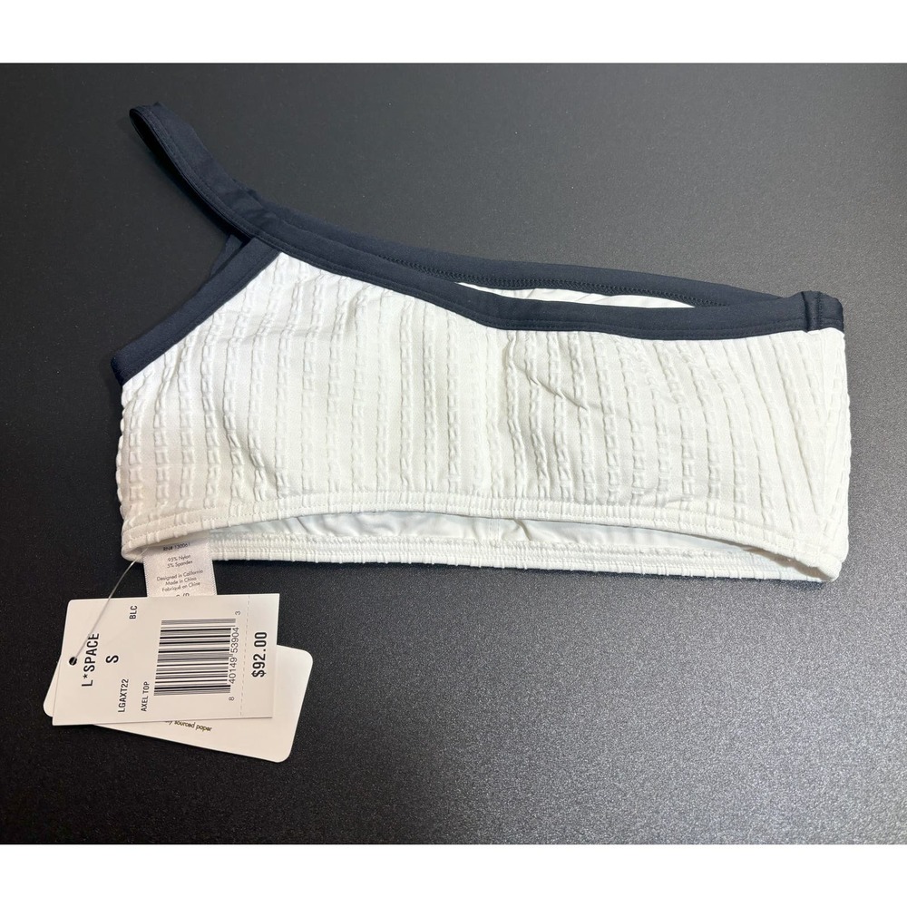 L* Space NWT Axel One Shoulder Crop Beachwear Bikini Swim Size‎ Small MSRP $92